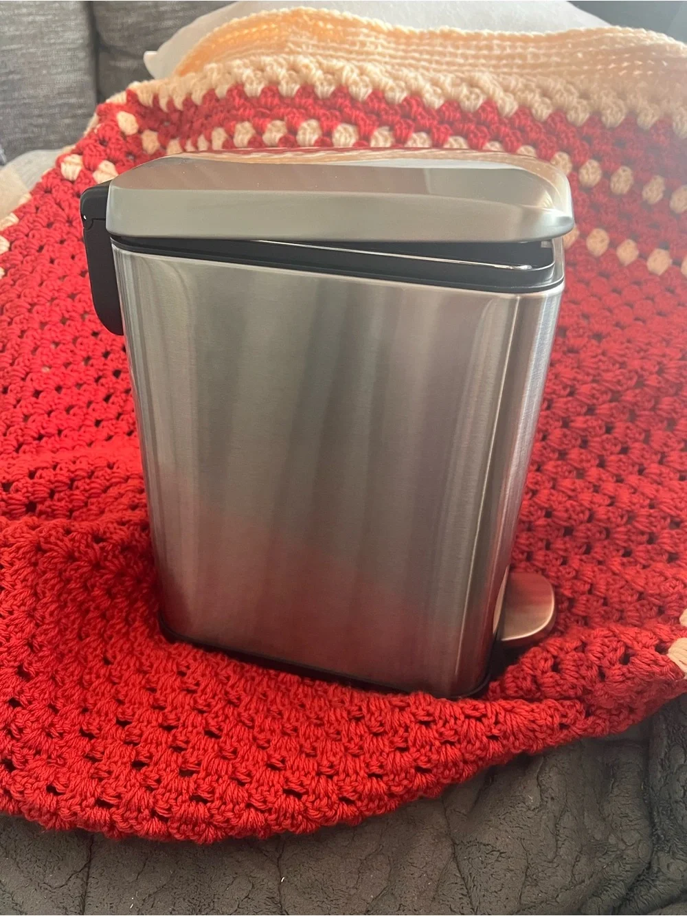 Stainless Steel Step Trash Can - Brushed Silver